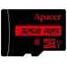 Карта microSDHC  32ГБ UHS-I U1Apacer R85 + SD adapter (AP32GMCSH10U5-R)