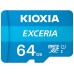 Карта microSDXC  64ГБ UHS-I Kioxia Exceria R100MB/s (LMEX1L064GG2) + SD-адаптер