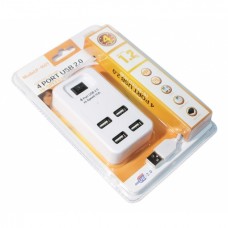 Концентратор Voltronic White USB2.0 4xUSB2.0 з вимикачем (YT-HWS4-W) 08646