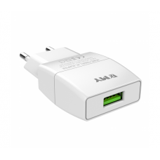 Зарядний пристрій 220V - USB Emy MY-A101 +Type-C Cable 1xUSB 5V/5W, Output: 5V/1A  White (YT-KMY-A101-T) 19028