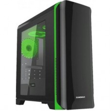 Корпус GameMAX H602 Black Green mATX, Без БП, черный