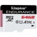 Карта microSDXC  64ГБ UHS-I Kingston U1 A1 High Endurance (SDCE/64GB)