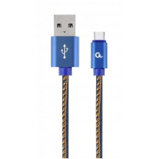 Кабель USB (AM/CM) 1.0м Cablexpert (CC-USB2J-AMCM-1M-BL) преміум USB-2.0/Type-C
