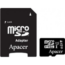 Карта microSDHC  16ГБ UHS-I Apacer (AP16GMCSH10U1-R) + адаптер