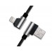 Кабель USB (AM/Lightning) 1.0м REAL-EL Premium черный угловой (EL123500034)