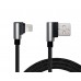 Кабель USB (AM/Lightning) 1.0м REAL-EL Premium черный угловой (EL123500034)