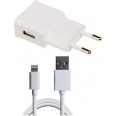 Зарядний пристрій Grand-X 1*USB, 1A, White, + cable USB -> Lightning, Cu, 2.1А, 1m (CH765LTW)
