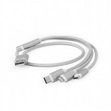 Кабель USB-Lightning-MicroUSB-USB Type-C 1м Grey Cablexpert (CC-USB2-AM31-1M-S)
