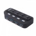 Концентратор Maxxter Black USB2.0 4xUSB2.0 с 4-мя вимикачами + 5V1A adapter (HU2A-4P-AC-02)
