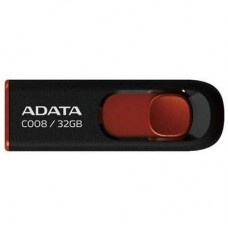 Флеш USB2.0  32ГБ ADATA C008 Black/Red (AC008-32G-RKD)