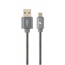 Кабель USB (AM/MicroBM) 1.0м Cablexpert (CC-USB2S-AMmBM-1M-BG) преміум, 2.1А