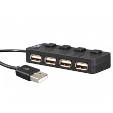 Концентратор Frime USB 2.0, 4хUSB2.0 Black (FH-20010)