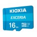 Карта microSDHC  16ГБ UHS-I Kioxia Exceria + SD Adapter (LMEX1L016GG2)