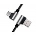 Кабель USB (AM/CM) 1.0м REAL-EL Premium черный угловой (EL123500032)