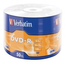 Диск DVD-R Verbatim 4.7Gb 16X Wrap-box 50шт MATT SILVER (43788)