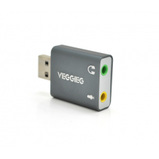 Звукова карта USB VEGGIEG US3-B 7.1 Grey (YT-SC-7.1-US3-B) 19851
