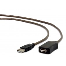 Удлинитель USB 2.0 (AM-AF) активный 10м Cablexpert (UAE-01-10M) Черный