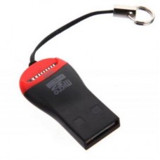 Кардридер внешний USB2.0 STLab U-374 для MicroSD/TF-карт пластик черный с красным