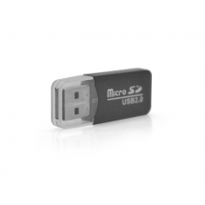 Кардридер внешний USB2.0 MERLION CRD-1BK TF/MicroSD, Black (CRD-1BK) 01032