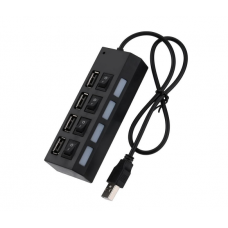 Концентратор Voltronic Black USB2.0, 4хUSB2.0 з 4-ма вимикачами, підтримка до 0,5ТВ (YT-HWS4HS-B) 03943