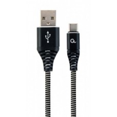 Кабель USB (AM/CM) 1.0м Cablexpert (CC-USB2B-AMCM-1M-BW) преміум, 2.1А
