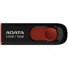 Флеш USB2.0  16ГБ ADATA C008 Black/Red (AC008-16G-RKD)