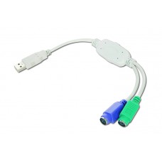 Переходник USB2.0 AM/2*PS/2 0.3 м Cablexpert UAPS12 для подкл. мыши и клавиатуры PS/2 в USB