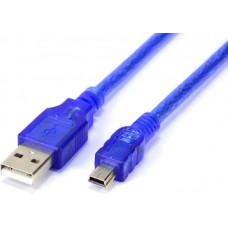 Кабель USB 2.0 (AM/Mini 5 pin) 1.5м RITAR (07381) синій прозорий