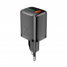 Зарядний пристрій 220V - USB Grand-X USB-C PD3.0 20W для Apple iPhone и Android QC4.0,FCP,AFC Blac