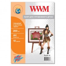 Фотобумага WWM глянцевая "Кожа" 200г/м кв, A4, 10л (GL200.10)