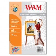 Фотобумага WWM глянцевая "Ткань" 200г/м кв, A4, 10л (GC200.10)