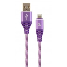 Кабель USB (AM/Lightning) 1.0м Cablexpert (CC-USB2B-AMLM-1M-PW) премиум, 2.1А