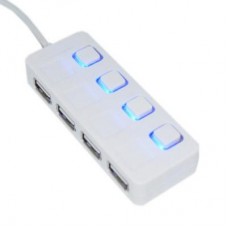 Концентратор USB2.0  Lapara LA-SLED4 white  4 порта USB 2.0 с 4-мя выключателеми ON/OFF
