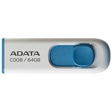 Флеш USB2.0  64ГБ ADATA C008 White Blue (AC008-64G-RWE)